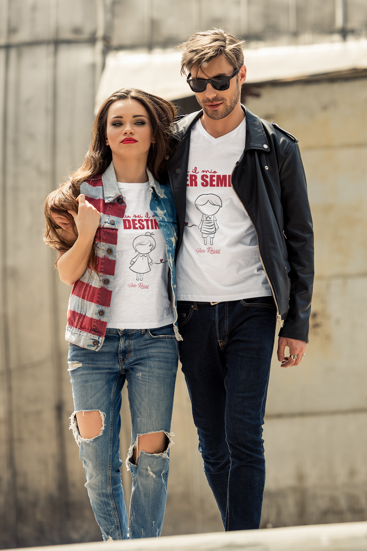 T-Shirt di COPPIA per LEI • Filo Rosso del Destino