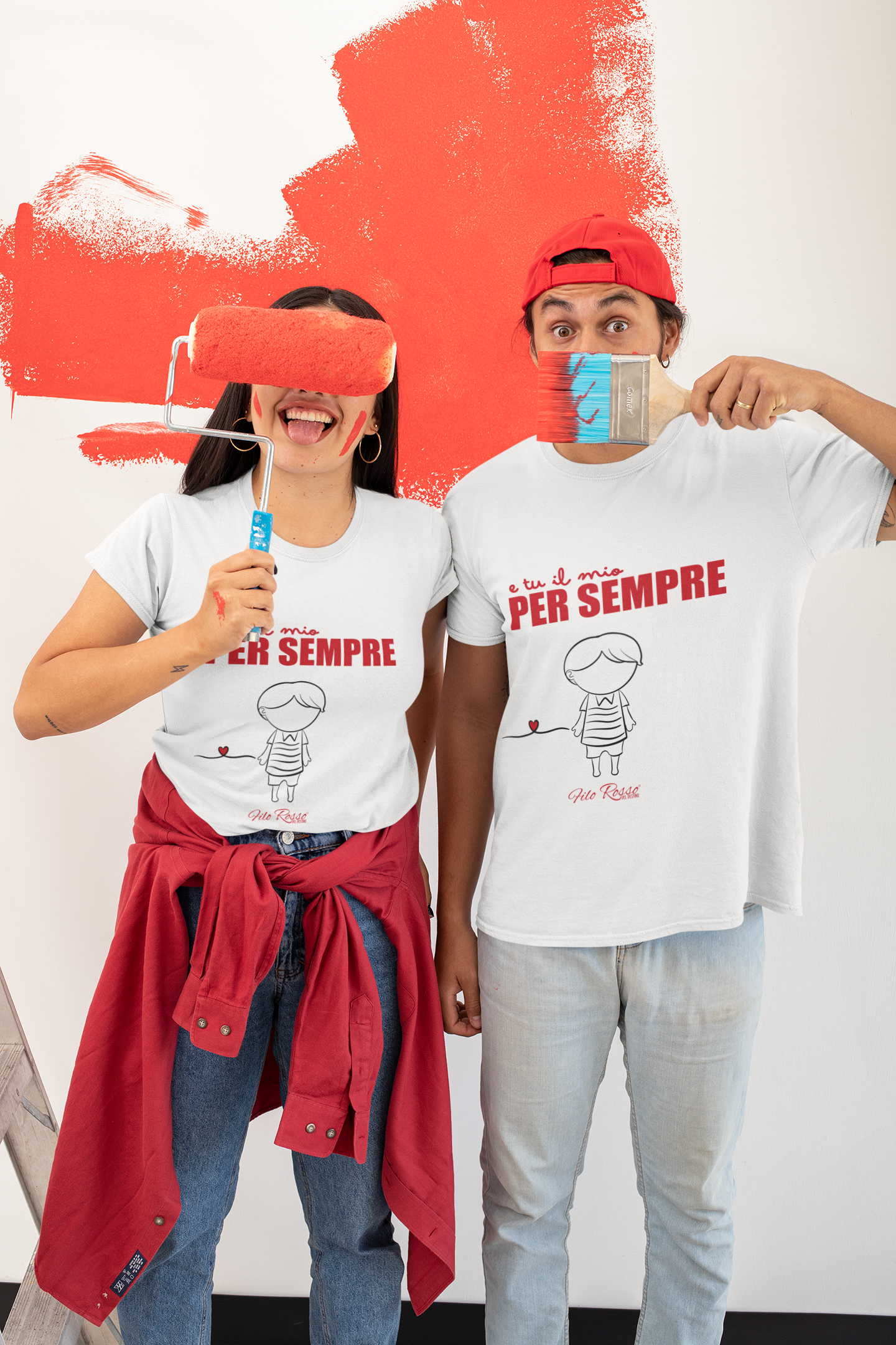 T-Shirt di COPPIA per LEI • Filo Rosso del Destino