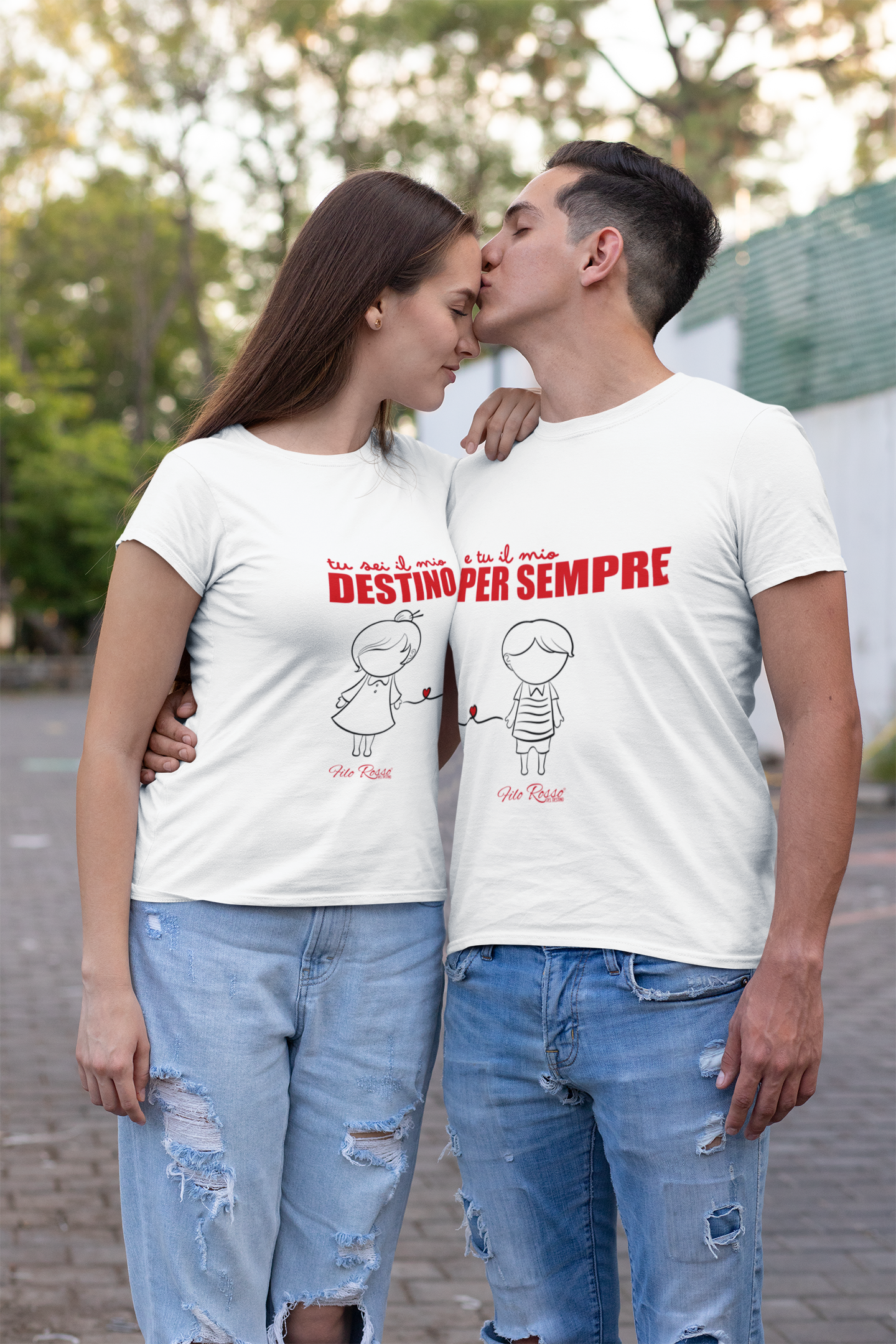 T-Shirt di COPPIA per LUI • Filo Rosso del Destino