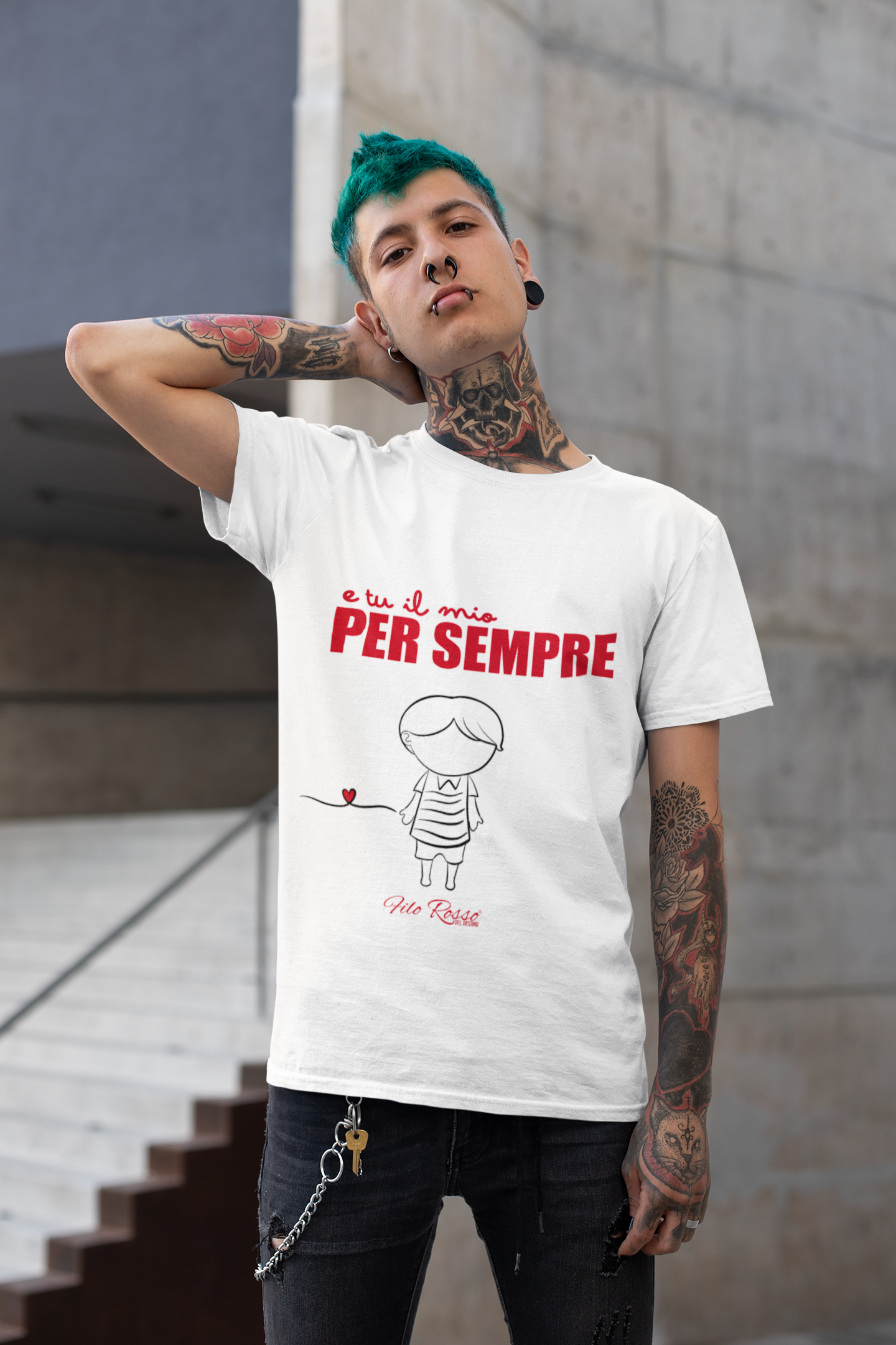 T-Shirt di COPPIA per LUI • Filo Rosso del Destino