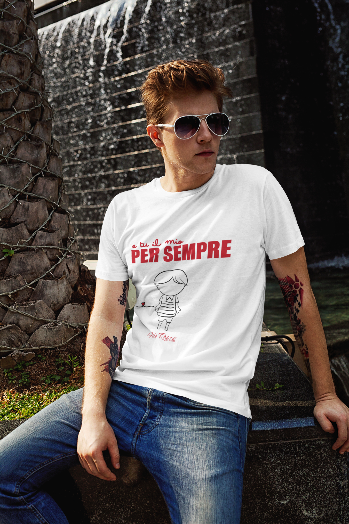 T-Shirt di COPPIA per LUI • Filo Rosso del Destino
